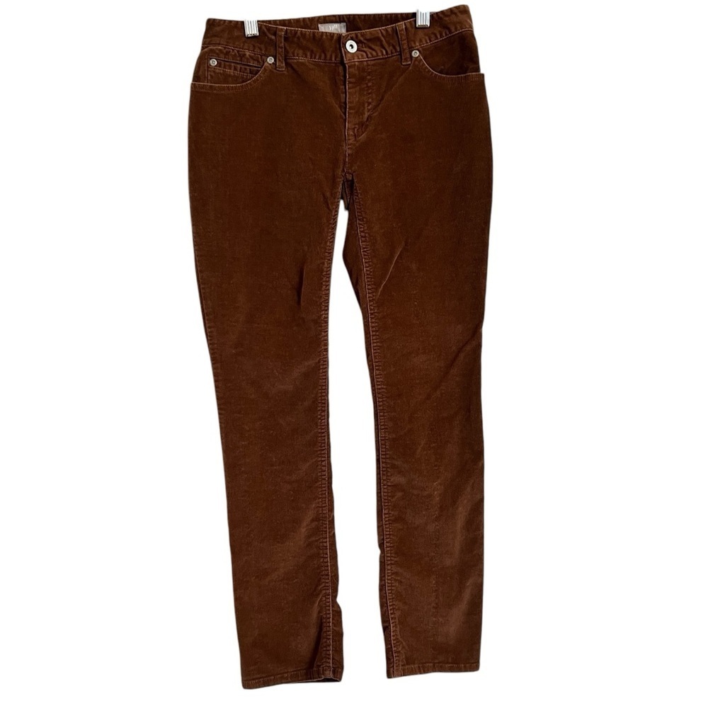 J Jill Corduroy Slim Leg Pants Women's Petites Size 2 Casual Rust Brown Simple